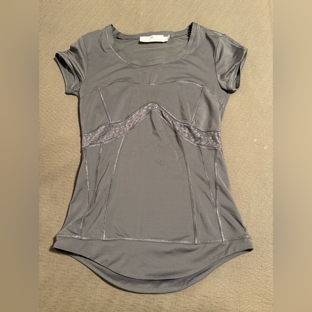Stella McCartney + Adidas mesh workout yoga tennis gym cheetah sports bra top - Picture 3 of 15